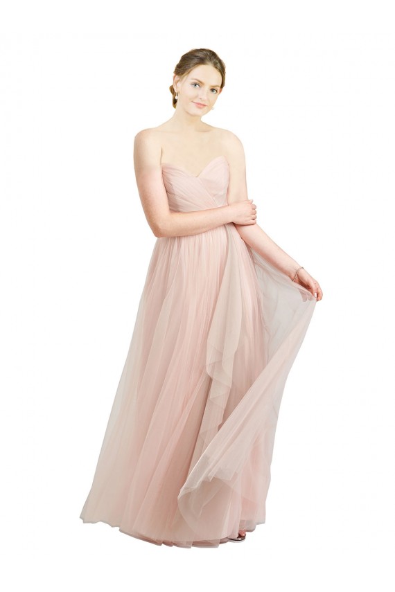 Tulle A-Line Long Sleeveless Pink Bridesmaid Dress / Evening Dress Glasgow