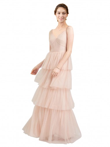 Tulle A-Line Long Sleeveless Semi Formal Evening Dress / Bridesmaid Dress Glasgow