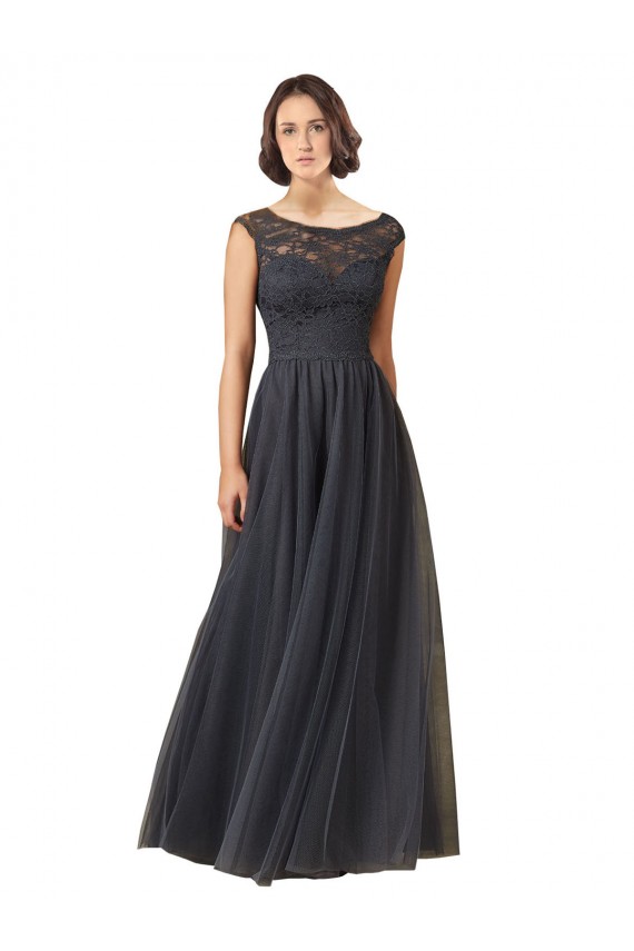 Tulle & Lace A-Line Long Cap Sleeves Bridesmaid Dress Glasgow