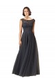 Tulle & Lace A-Line Long Cap Sleeves Bridesmaid Dress Glasgow