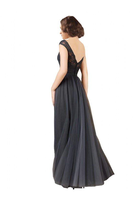 Tulle & Lace A-Line Long Cap Sleeves Bridesmaid Dress Glasgow