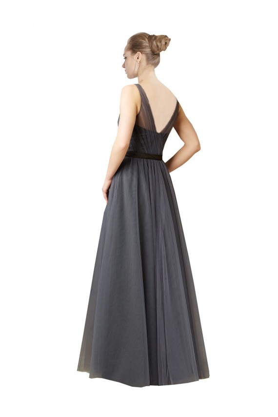 Tulle A-Line Sleeveless Slate Grey Formal Dress / Bridesmaid Dress Glasgow