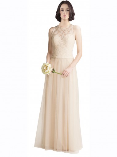 Tulle & Lace A-Line Sleeveless Ivory Bridesmaid Dress Glasgow