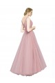 Tulle Long Sleeveless V-Back Bridesmaid Dress Glasgow