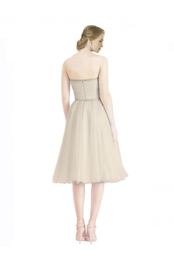 Tulle A-Line Cocktail Length Sleeveless Bridesmaid Dress Glasgow