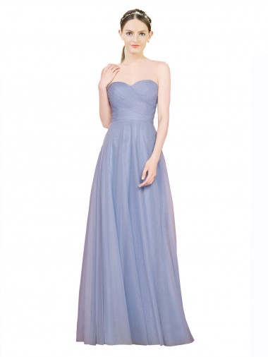 Tulle A-Line Long Sleeveless Low Back Formal Dress / Bridesmaid Dress Glasgow