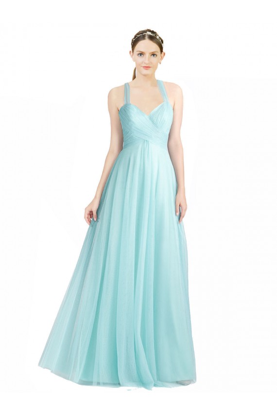 Tulle A-Line Sleeveless Mint Green Bridesmaid Dress Glasgow