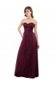 Tulle A-Line Long Sleeveless Low Back Burgundy Bridesmaid Dresses Glasgow