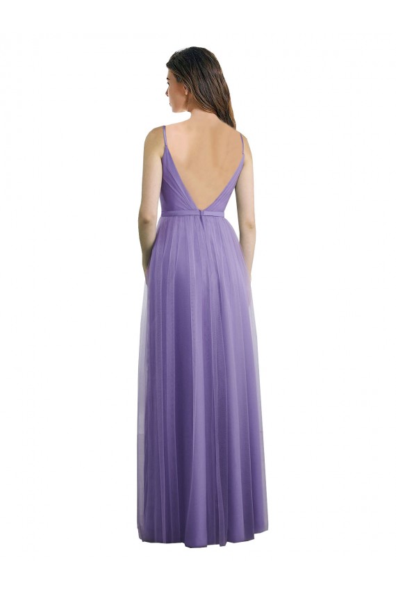 Tulle A-Line Long Sleeveless V-Back Formal Dress / Bridesmaid Dress Glasgow