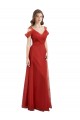 Tulle A-Line Long Cold Shoulder Low Back Formal Dress / Bridesmaid Dress Glasgow