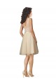Tulle & Lace A-Line Knee Length Sleeveless V-Back Champagne Bridesmaid Dresses Glasgow