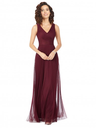 Tulle Long Sleeveless Bridesmaid Dress Glasgow
