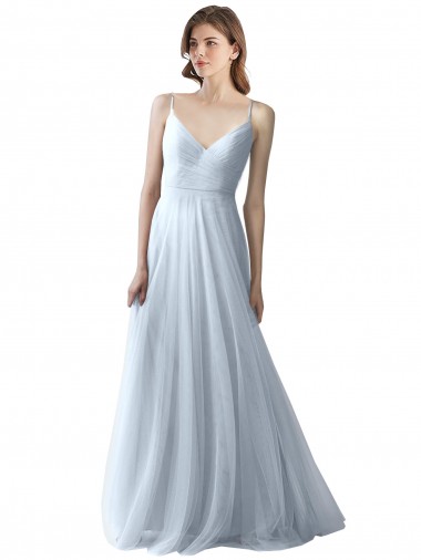 Soft Tulle A-Line Long Sleeveless Bridesmaid Dress Glasgow