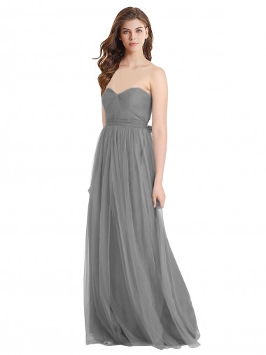 Tulle A-Line Long Sleeveless Bridesmaid Gown Glasgow