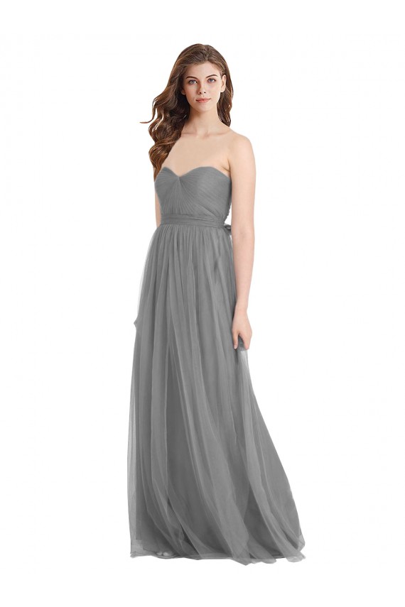Tulle A-Line Long Sleeveless Bridesmaid Gown Glasgow
