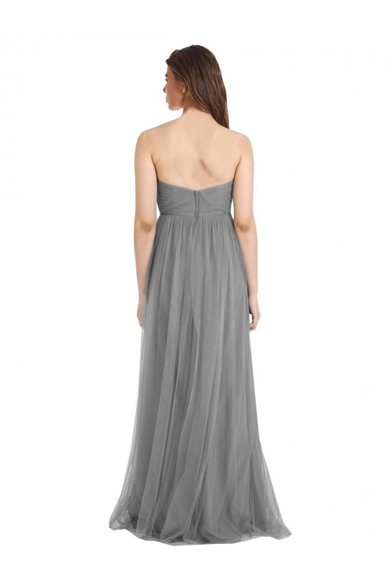 Tulle A-Line Long Sleeveless Bridesmaid Gown Glasgow