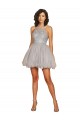 Tulle A-Line Short Sleeveless Criss Cross Open Back Bridesmaid Dress Glasgow