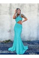 Velvet Sequin Mermaid Sweep Train Sleeveless Long Prom Dress / Evening Dress Glasgow