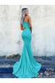 Velvet Sequin Mermaid Sweep Train Sleeveless Long Prom Dress / Evening Dress Glasgow