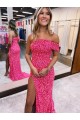 Velvet Sequin Sheath Sweep Train Sleeveless One Shoulder Prom Dress / Evening Dress Glasgow