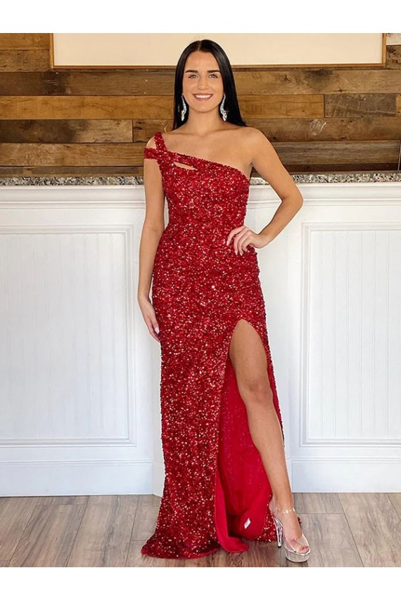 Velvet Sequin Sheath Sweep Train Sleeveless Long Prom Dress Glasgow