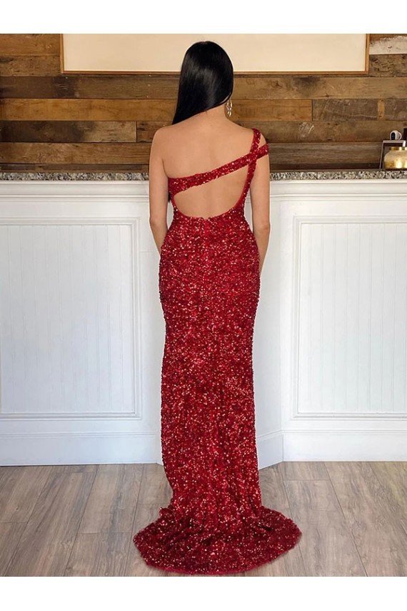 Velvet Sequin Sheath Sweep Train Sleeveless Long Prom Dress Glasgow
