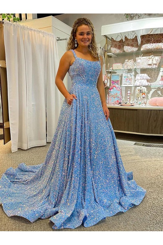 Velvet Sequin Court Train Sleeveless Prom Dress / Evening Dress Glasgow