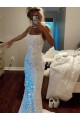 Velvet Sequin Sheath Sweep Train Sleeveless Spaghetti Straps Evening Dress Glasgow