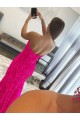 Velvet Sequin Sheath Sweep Train Sleeveless High Side Slit Prom Dress Glasgow