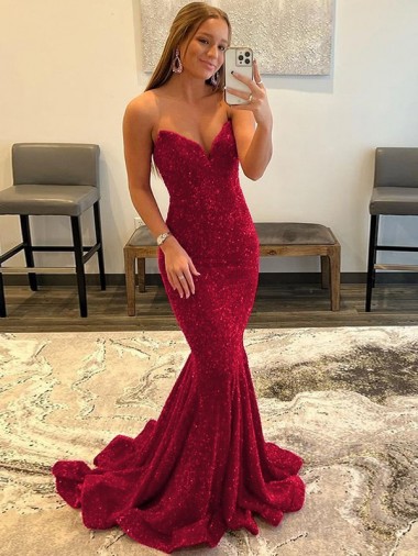 Velvet Sequin Sheath Sweep Train Sleeveless Sweetheart Prom Dress Glasgow
