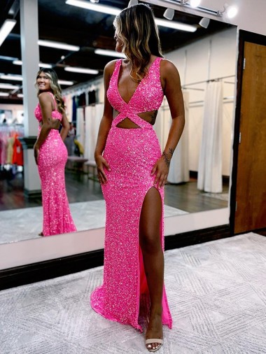 Velvet Sequin Sheath Long Sweep Train Sleeveless Velvet Sequin Evening Dress Glasgow