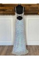 Velvet Sequin Sweep Train Sleeveless V-Neck Prom Dress / Evening Dress Glasgow
