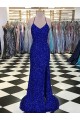 Velvet Sequin Long Sweep Train Sleeveless V-Neck Prom Dress / Evening Dress Glasgow