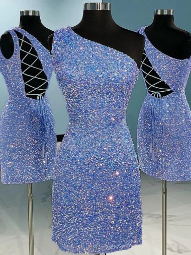 Velvet Sequin Sheath Short Sleeveless Prom Dress Glasgow