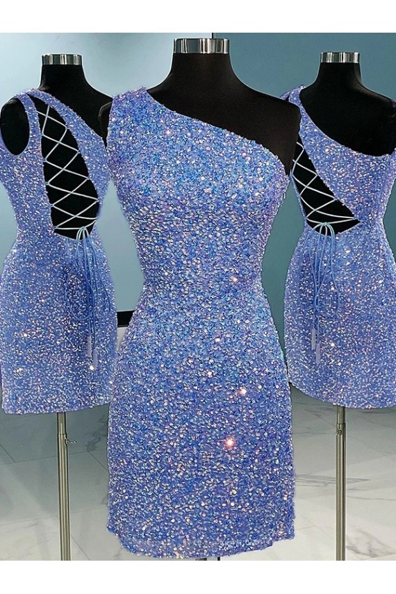Velvet Sequin Sheath Short Sleeveless Prom Dress Glasgow