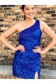 Velvet Sequin Sheath Short Sleeveless Prom Dress Glasgow