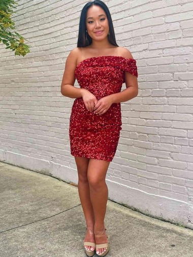Velvet Sequin Short Sleeveless Prom Dress Glasgow