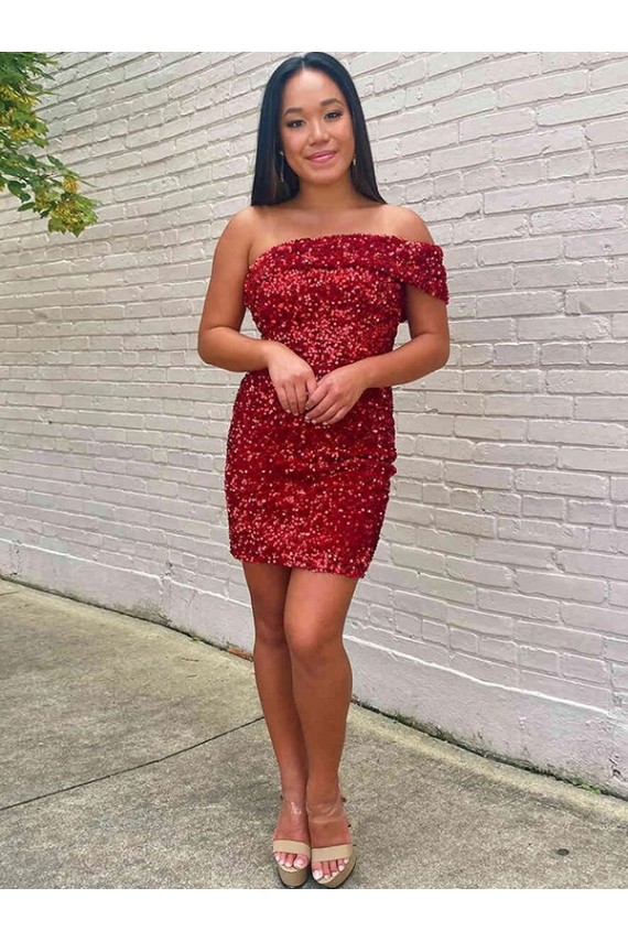 Velvet Sequin Short Sleeveless Prom Dress Glasgow