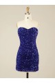 Velvet Sequin Sheath Short Sleeveless Sweetheart Prom Dress Glasgow