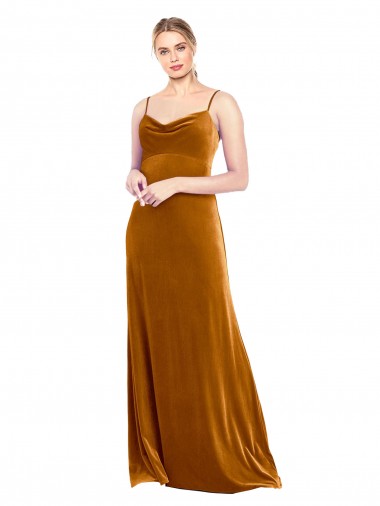 Stretch Velvet A-Line Long Sleeveless Prom Dress / Bridesmaid Dress Glasgow