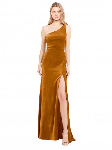 Stretch Velvet A-Line Long Sleeveless Formal Evening Gown / Bridesmaid Dress Glasgow