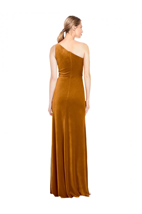 Stretch Velvet A-Line Long Sleeveless Formal Evening Gown / Bridesmaid Dress Glasgow