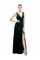 Stretch Velvet A-Line Long Sleeveless V-Back Black Tie Evening Gown / Prom Dress / Bridesmaid Dress Glasgow