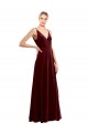 Stretch Velvet A-Line Long Sleeveless V-Back Bridesmaid Dress / Evening Dress Glasgow