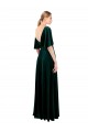 Stretch Velvet A-Line Long Flutter Sleeves V-Back Prom Dress / Bridesmaid Dress Glasgow