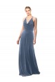 Stretch Velvet A-Line Long Sleeveless Keyhole Back Prom Dress / Bridesmaid Dress Glasgow