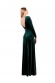 Stretch Velvet A-Line Long Long Sleeves Open Back Black Tie Prom Dress / Bridesmaid Dress Glasgow