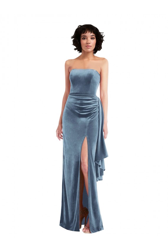 Stretch Velvet Sheath Long Sleeveless Low Back Formal Evening Gown / Prom Dress / Bridesmaid Dress Glasgow