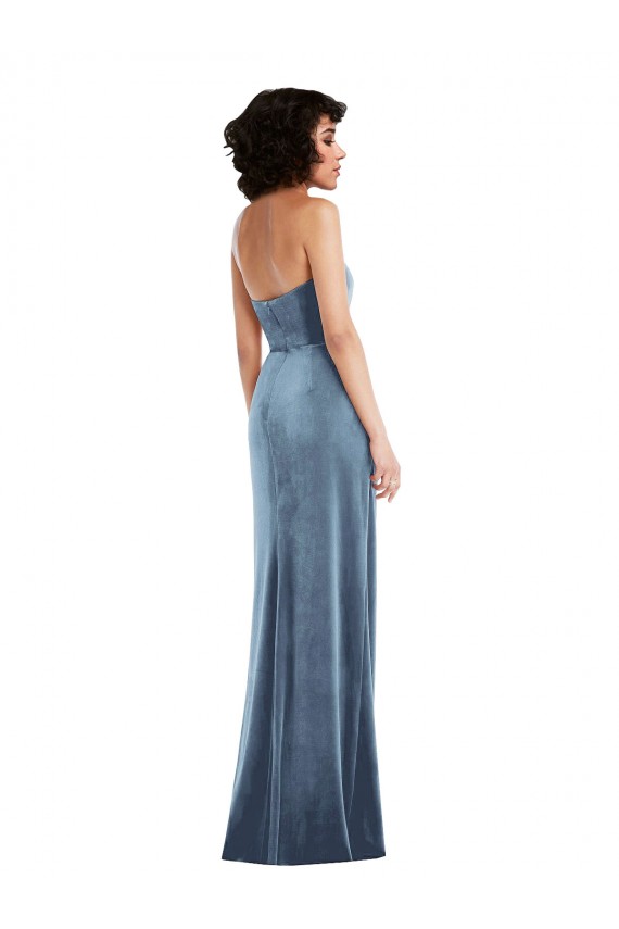 Stretch Velvet Sheath Long Sleeveless Low Back Formal Evening Gown / Prom Dress / Bridesmaid Dress Glasgow