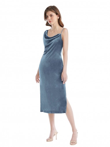 Stretch Velvet Sheath Long Sleeveless Semi Formal Evening Dress / Prom Dress / Bridesmaid Dress Glasgow